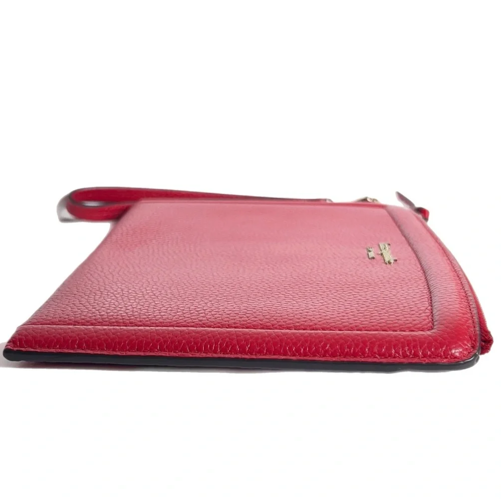 🆕 NWT Kate Spade Large Red Pebbled Leather Wristlet